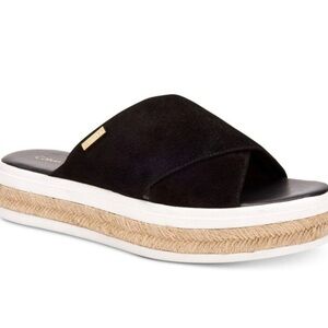 Calvin Klein Black Espadrille Slides